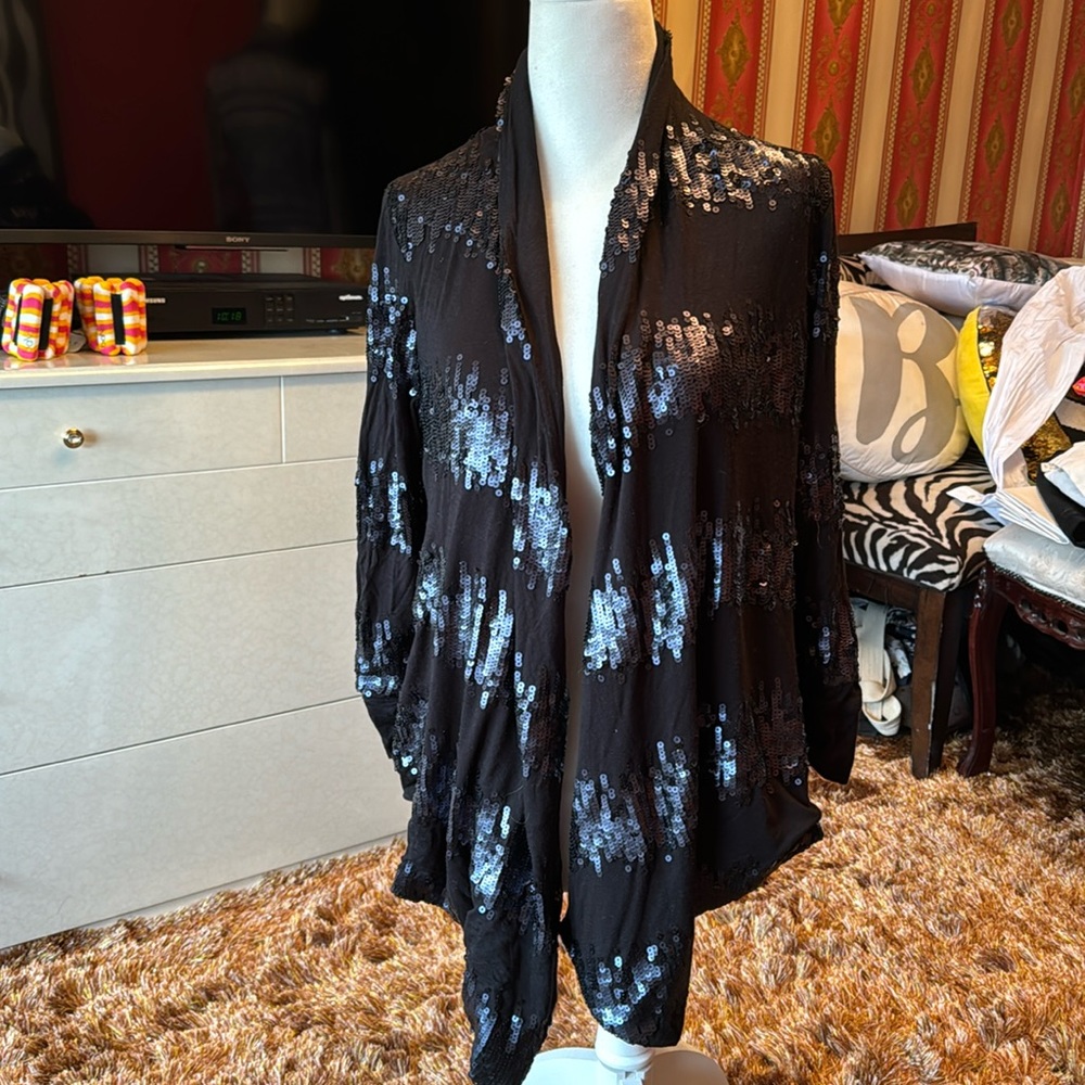 Tart cotton jersey embellished cardigan S